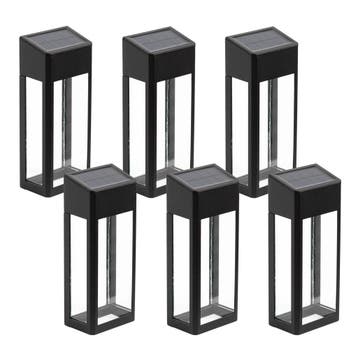 Buitenverlichting zonne-energie Set 6 stuks Solar Solario, Tuin en Terras, Zonne-energie, Verzenden, Minder dan 50 watt, Wandlamp