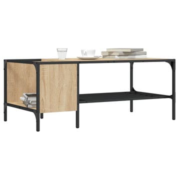vidaXL Salontafel met rek 100x51x40 cm bewerkt hout sonoma, Verzenden, Nieuw
