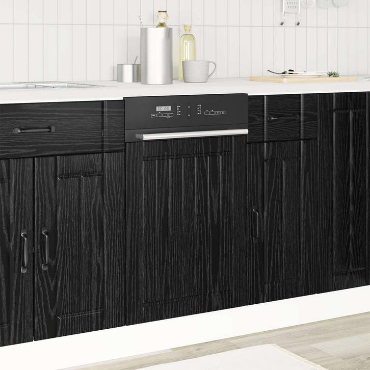 vidaXL Vaatwasserpaneel LUCCA Zwart eiken 45 x 1,5 x 57 cm, Maison & Meubles, Armoires | Autre, Envoi