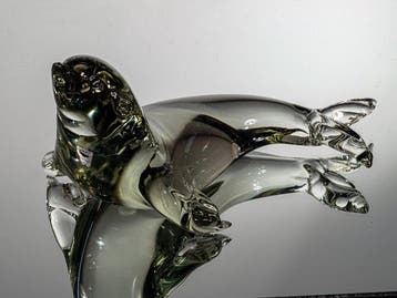 Livio Seguso - Pot - Zeehond - gesigneerd - lengte 19 cm -