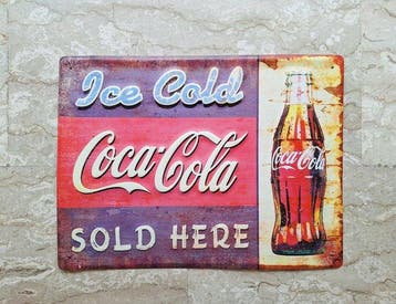 Coca-Cola - Reclamebord - Metaal