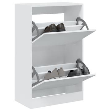 vidaXL Schoenenkast 60x34x96,5 cm bewerkt hout wit, Verzenden