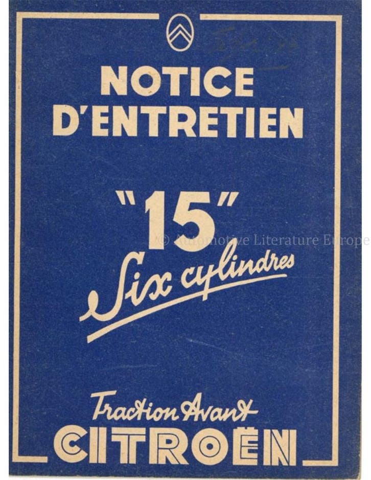 1946 CITROËN TRACTION AVANT INSTRUCTIEBOEKJE FRANS, Autos : Divers, Modes d'emploi & Notices d'utilisation