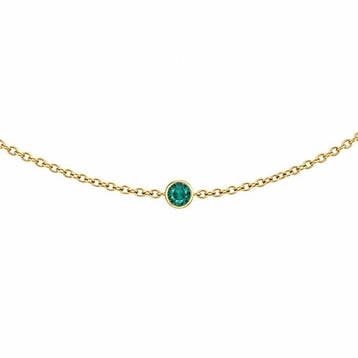 Halsketting - 14 karaat Geel goud - 0.75ct. tw. Smaragd, Nieuw