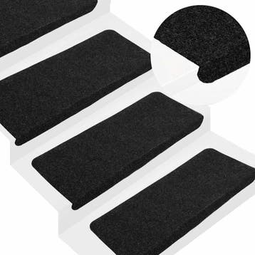 vidaXL Trapmatten zelfklevend 30 st 65x24,5x3,5 cm zwart, Verzenden