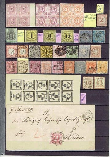 Duitsland - lokale postgebieden 1824/1950 - Duitsland vanaf
