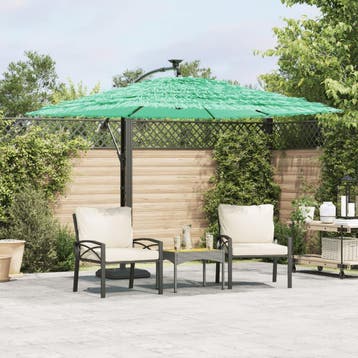 vidaXL Parasol met stalen paal 246x246x230 cm groen, Verzenden