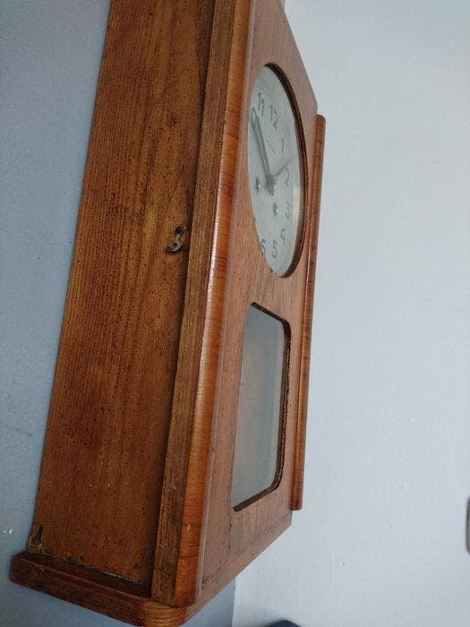 Regulateur wandklok - Metron - Hout, Glas - 1970-1980, Antiek en Kunst, Antiek | Klokken