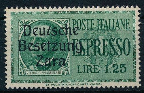 Duitse Rijk - Bezetting van Zara 1943 - Spoedzegel 1,25 lire, Postzegels en Munten, Postzegels | Europa | Duitsland