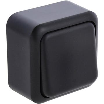Q-LINK 1-voudige wisselschakelaar mat zwart opbouw 250V 10A, Verzenden, Nieuw