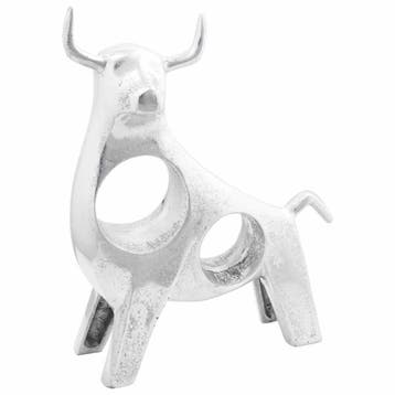 vidaXL Stierensculptuur Zilver 22 x 9,5 x 34 cm Aluminium, Verzenden
