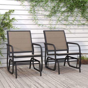 vidaXL Schuifstoelen voor tuin 2 st 61x76x87 cm textileen, Verzenden, Nieuw