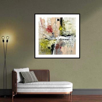 Dam Domido - Abstract composition with a touch of red - 80 x