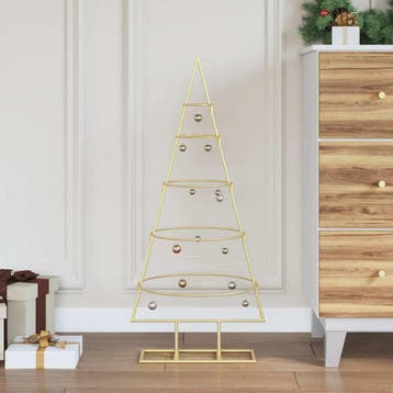 vidaXL Metalen kerstboom met standaard Goud 90 cm, Verzenden, Nieuw