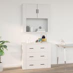 vidaXL Wandkast 80x33x80 cm bewerkt hout wit, Verzenden, Nieuw