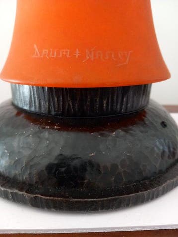 Daum Frères - Tafellamp - Smeedijzer - Verrerie Daum
