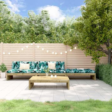 vidaXL 4-delige Loungeset met kussens geïmpregneerd, Verzenden, Loungeset