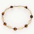 Armband - 14 karaat Geel goud - Tijgeroog, Bijoux, Sacs & Beauté, Bracelets