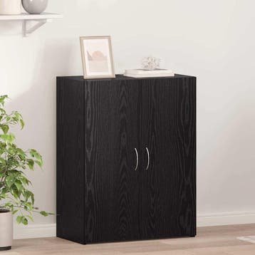 vidaXL Kantoorkast Zwart eiken 70 x 32 x 77.5 cm Bewerkt, Verzenden, Nieuw