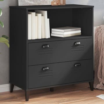 vidaXL Boekenkast VIKEN 80x40x90 cm bewerkt hout zwart, Huis en Inrichting, Verzenden, Nieuw