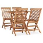 vidaXL 5-delige Tuinset inklapbaar massief teakhout, Tuin en Terras, Verzenden, Nieuw, Tuinset