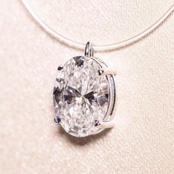 Zonder minimumprijs - Hanger - 14 karaat Witgoud - 3.02ct.