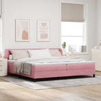 vidaXL Boxspring bed met hoofdeinde Roze 200 x 200 cm, Verzenden, Nieuw