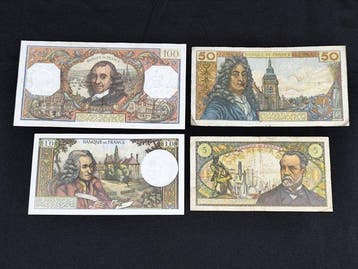Frankrijk. - 4 Banknotes - various dates (Zonder