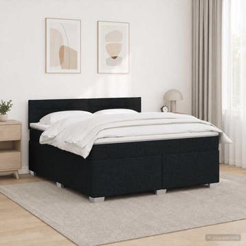 vidaXL Boxspringbed met matras en LED Zwart 160 x 200 cm, Verzenden, Nieuw