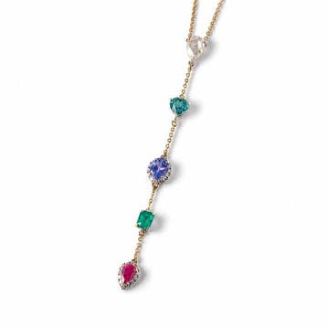 Halsketting - 14 karaat Geel goud - 2.80ct. tw. Natuurlijke, Nieuw