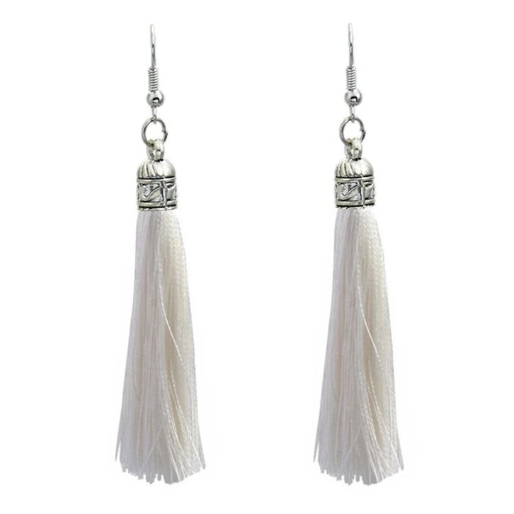 Fako Bijoux - Oorbellen - Kwast Romania - Wit, Handtassen en Accessoires, Oorbellen, Verzenden
