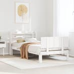 vidaXL Bedframe met hoofdeinde zonder matras 100x200 cm wit, Verzenden, Nieuw
