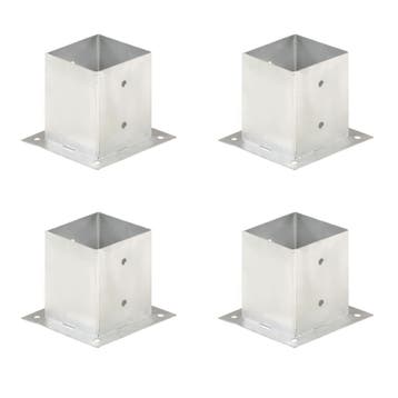 vidaXL Paalankers 4 st 121 mm gegalvaniseerd metaal, Tuin en Terras, Verzenden, Nieuw