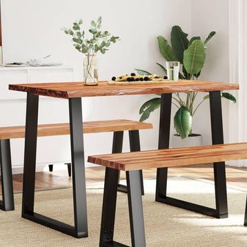 vidaXL Eettafel met natuurlijke rand 110x70x75 cm massief, Verzenden