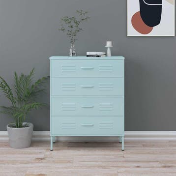 vidaXL Ladekast 80x35x101,5 cm staal mintkleurig, Verzenden