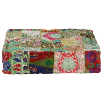 vidaXL Poef patchwork vierkant handgemaakt 50x50x12 cm, Huis en Inrichting, Verzenden, Nieuw