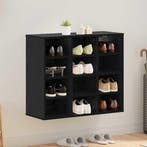 vidaXL Schoenenkast Zwart Eiken 77,5 x 30 x 67 cm Bewerkt, Verzenden, Nieuw