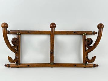 Kapstok - Hout, Messing - Een bentwood-kapstok
