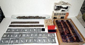Grote collectie vintage letters, cijfers, sjablonen en