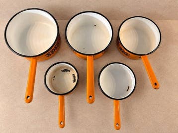 Kookpottenset (7) - Emaille, Metaal, Antiek en Kunst
