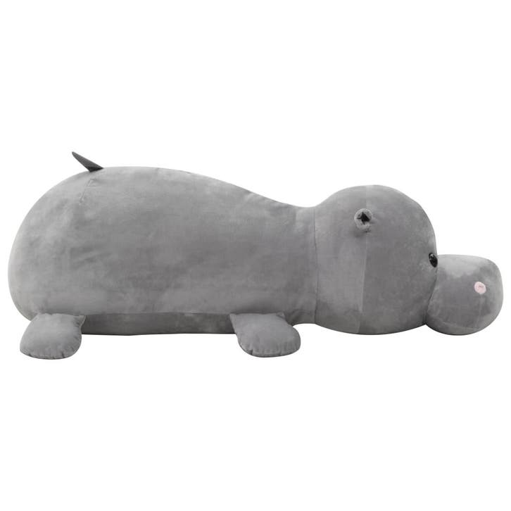 vidaXL Knuffel nijlpaard pluche grijs, Kinderen en Baby's, Speelgoed | Knuffels en Pluche, Nieuw, Verzenden