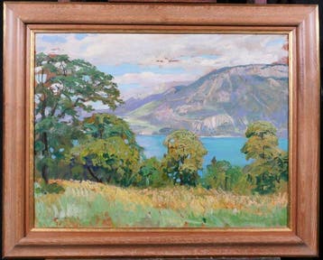 Lucien Jonas (1880-1947) - Annecy, landscape with the lake