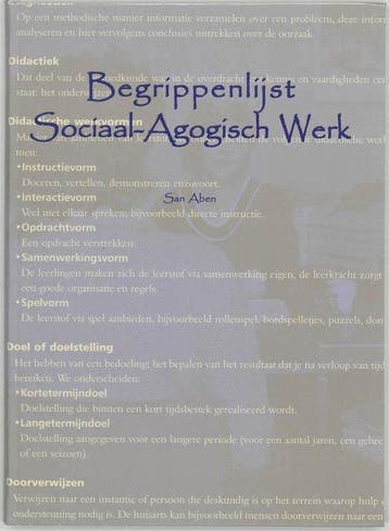 Begrippenlijst Sociaal Agogisch Werk - Aben, Boeken, Verzenden, Nieuw