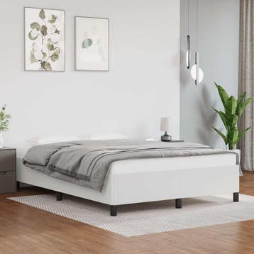 vidaXL Bedframe kunstleer wit 140x200 cm, Verzenden, Nieuw