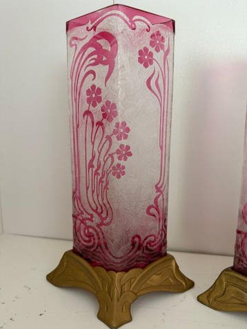 Baccarat - Art Nouveau - Vase en forme de bouteille (2) -