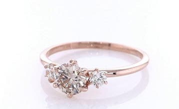 Zonder minimumprijs - Ring - 14 karaat Roségoud - 0.67ct., Handtassen en Accessoires, Nieuw