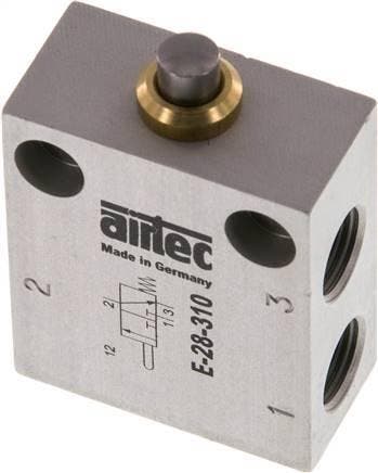 soupape à tige NC 3/2 G1/8 0-12bar/0-168psi Airtec, Verzenden