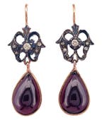 Zonder minimumprijs - Oorbellen - 9 kt. Roségoud, Zilver