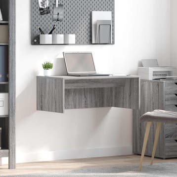 vidaXL Aan de muur bevestigd bureau Grijs Sonoma 80 x 45 x, Verzenden
