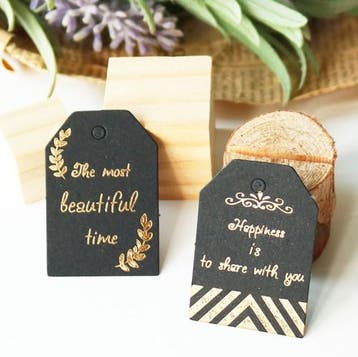 Luxe labels zwart met goud opdruk happiness is to share 48, Nieuw